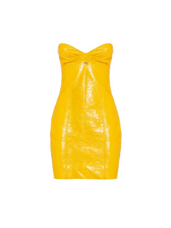 Φόρεμα yellow dress DF22-126 MILKWHITE