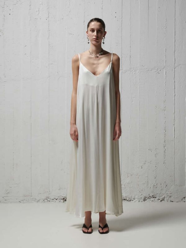Φόρεμα ivory dress DS22-101 MILKWHITE