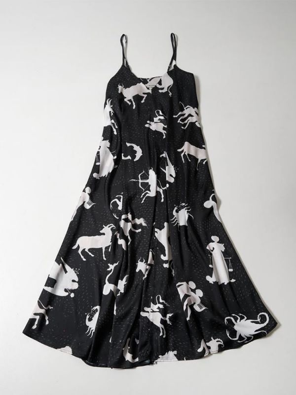 Φόρεμα zodiac black dress DS22-201 MILKWHITE
