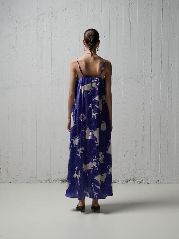 Φόρεμα zodiac blue dress DS22-201 MILKWHITE