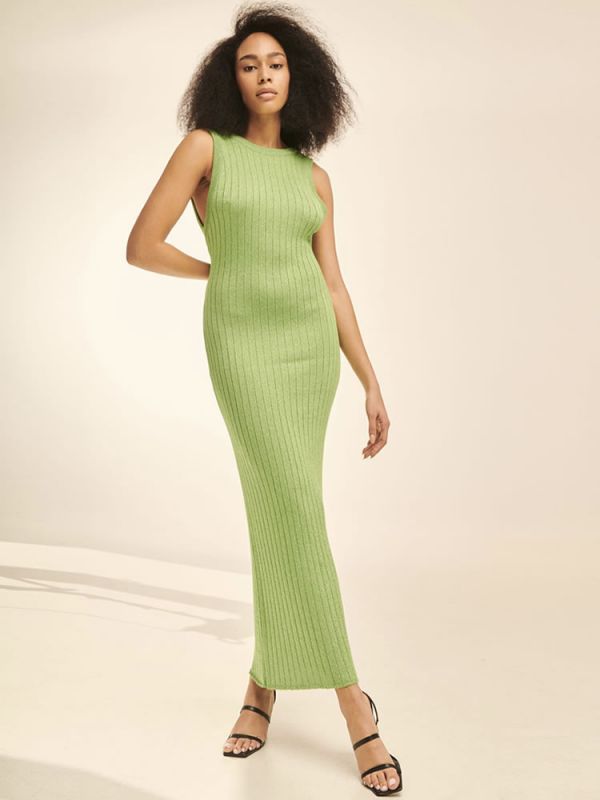 Φόρεμα maxi πράσινο S032 COMBOS KNITWEAR