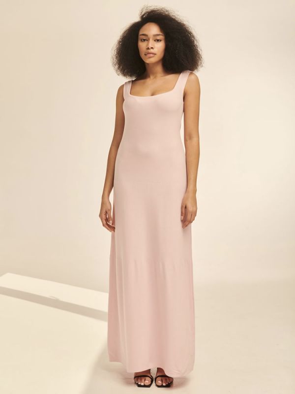 Φόρεμα maxi ροζ S022 COMBOS KNITWEAR
