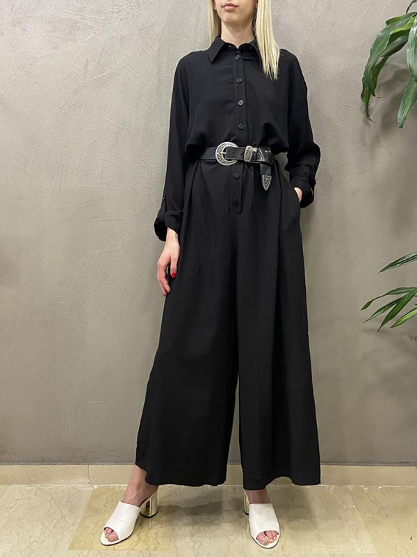 Ολόσωμη φόρμα Μaya black jumpsuit COLLECTIVA NOIR