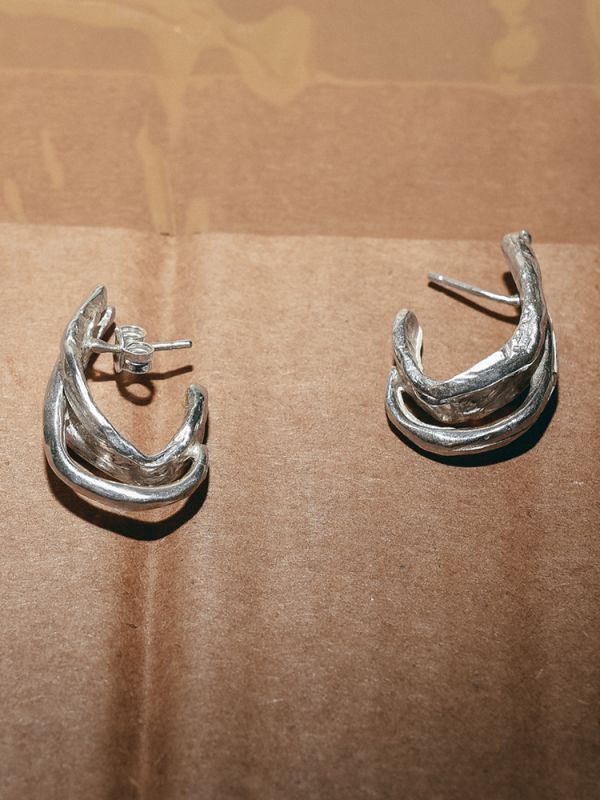 Triple hoop earrings ασήμι 925 NASILIA