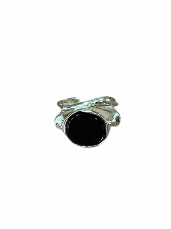 Δαχτυλίδι Stone layer black ασήμι 925 NASILIA 