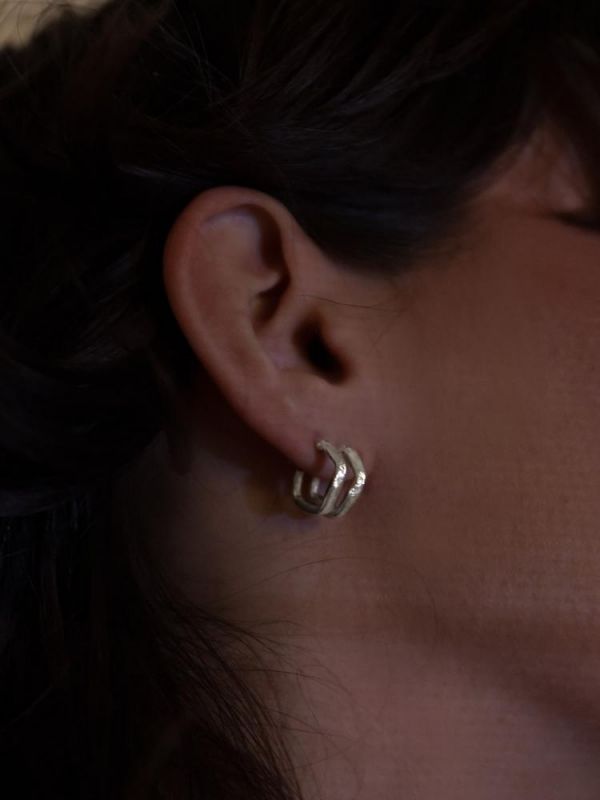 Σκουλαρίκια Rhomb clip earrings ασήμι 925 NASILIA