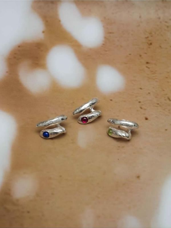 Σκουλαρίκια Eel earrings blue ασήμι 925 NASILIA