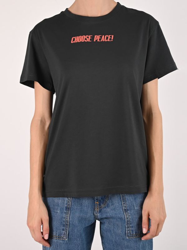 Carina Choose Peace charcoal t-shirt SALT & PEPPER 