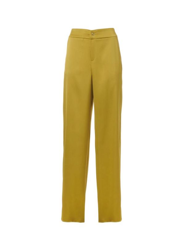 Παντελόνι glossy gold pants PF22-109 MILKWHITE