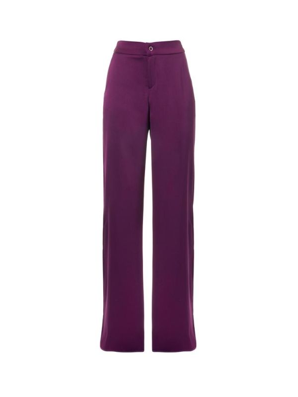 Παντελόνι glossy purple pants PF22-109 MILKWHITE