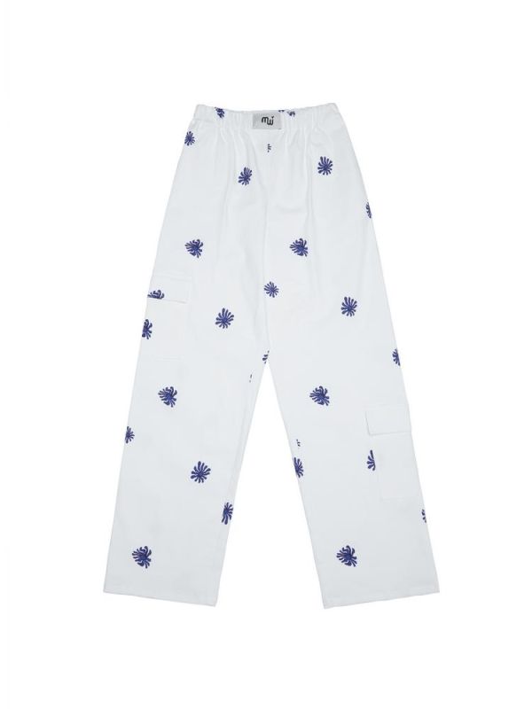 Pants floral blue PS23-310 MILKWHITE