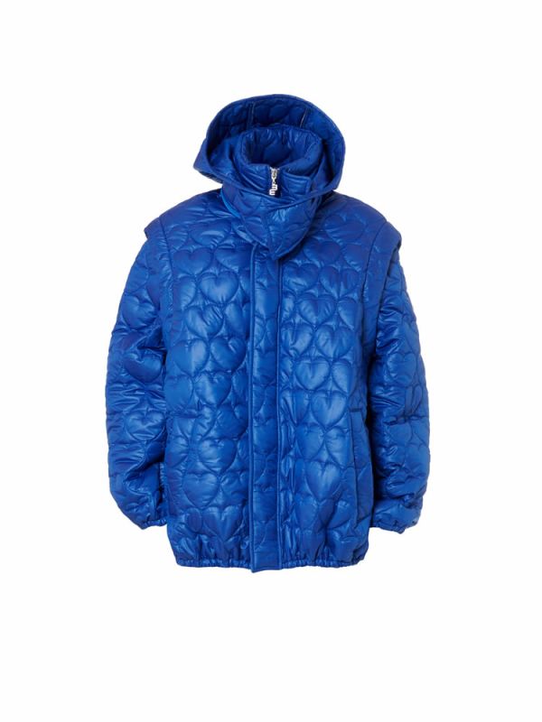 Μπουφάν puffer blue jacket vest JF22-120 MILKWHITE