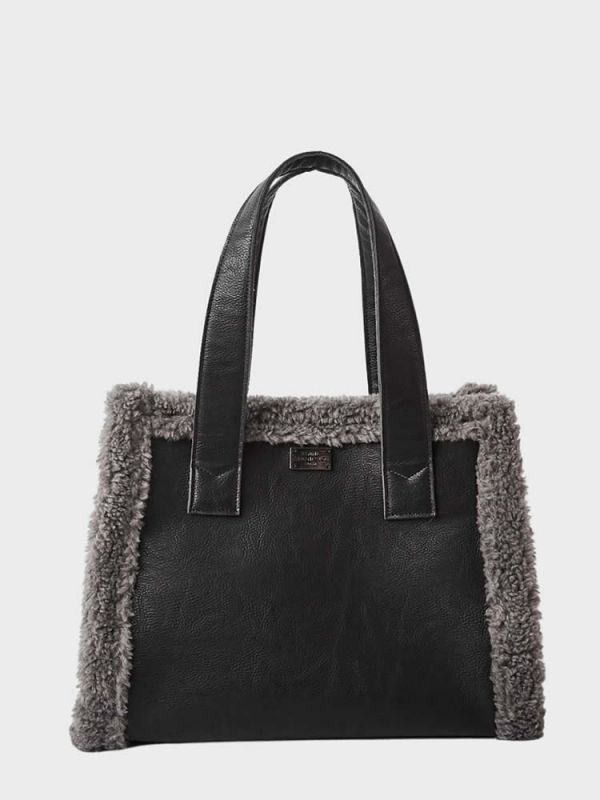 Τσάντα ώμου Shopper Bag Black Grey ELENA ATHANASIOU 
