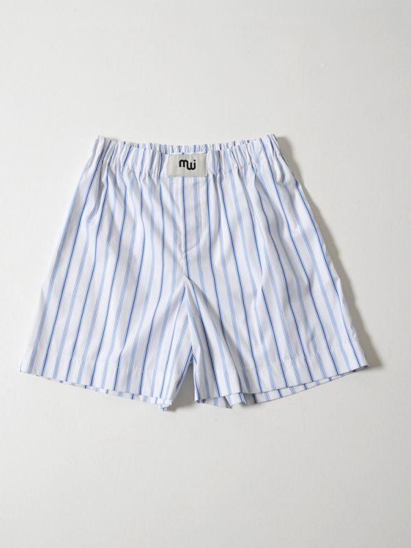 Σορτς blue stripes shorts PS22-206 MILKWHITE