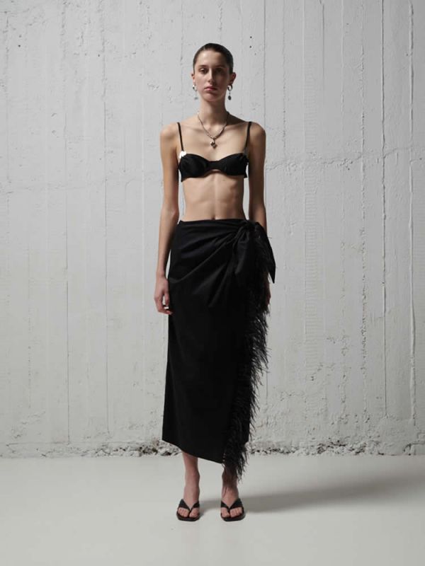 Φούστα black skirt SS22-106 MILKWHITE