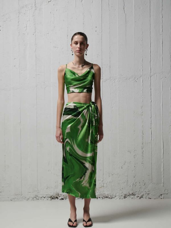 Φούστα ocean green skirt SS22-205 MILKWHITE