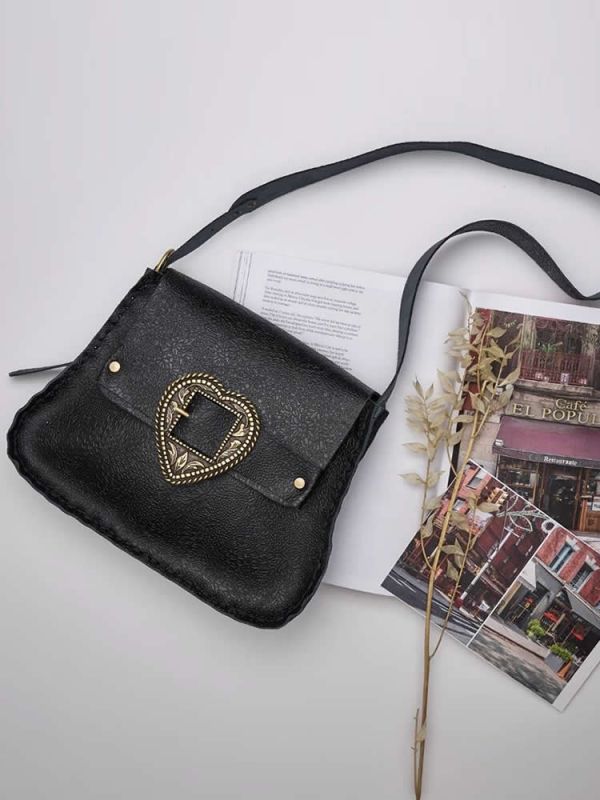 The power of love black bronze bag INDIVIDUAL ART LEATHER