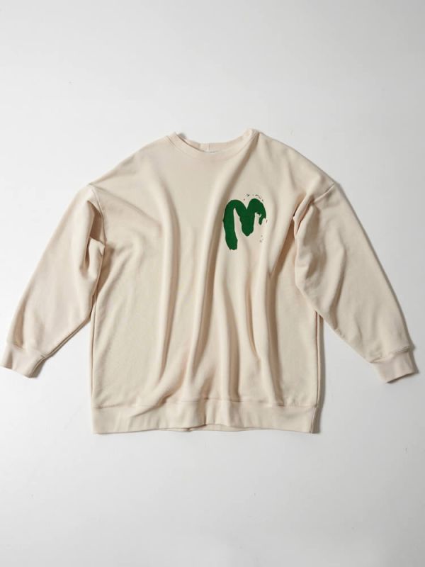 Φούτερ Μ logo ivory sweatshirt TS22-117 MILKWHITE
