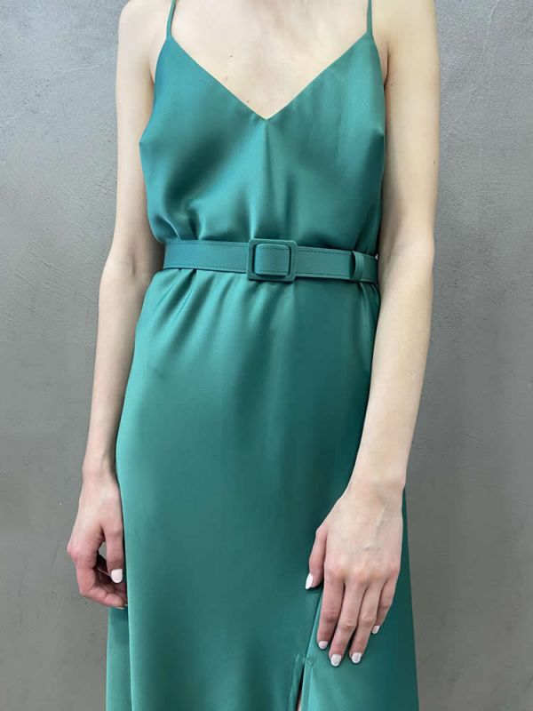 Φόρεμα Satin slip green dress CKONTOVA