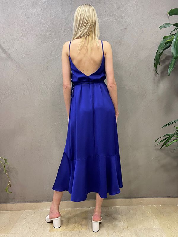 Φόρεμα Wrap strap blue dress CKONTOVA