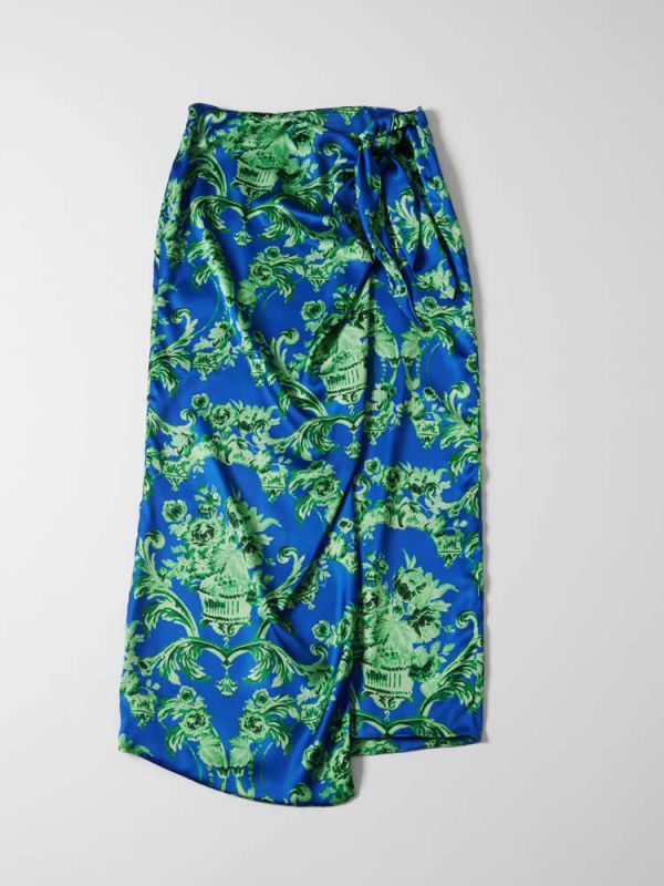 Φούστα fl green blue skirt SS22-205 MILKWHITE