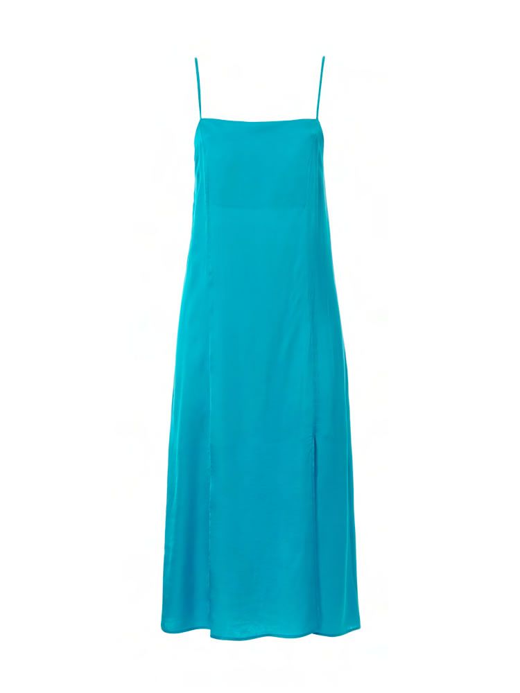 Φόρεμα midi blue MILKWHITE