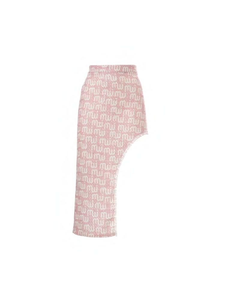 Φούστα monogr pink skirt MILKWHITE