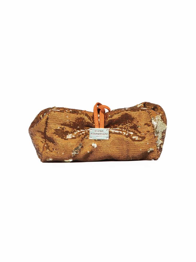 Τσάντα Lunchbag Large Sequin Bronze ELENA ATHANASIOU