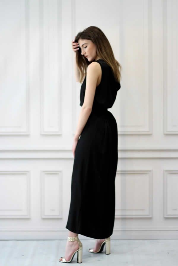 Φόρεμα maxi μαύρο ALEXIA NIKA
