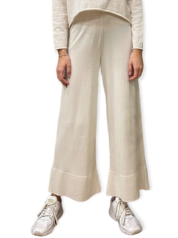 Παντελόνι Knit pants white CKONTOVA