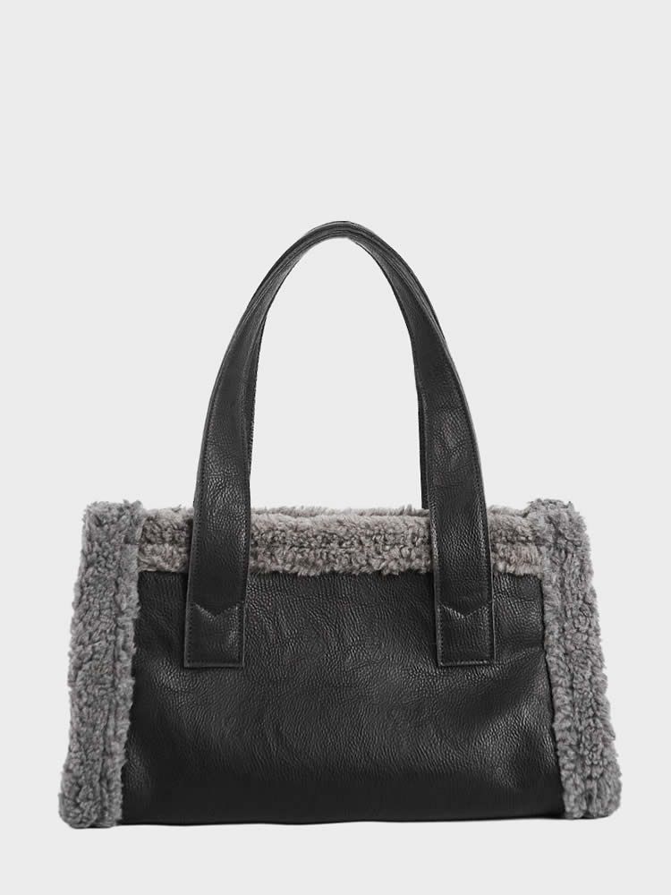 Τσάντα ώμου Shopper Bag Black Grey Short ELENA ATHANASIOU 