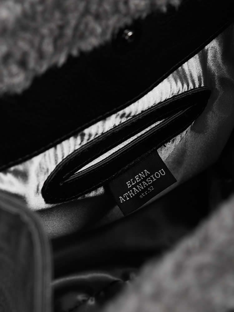 Τσάντα ώμου Shopper Bag Black Grey ELENA ATHANASIOU 