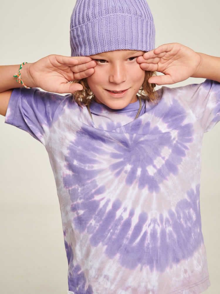 Παιδικό T-shirt tie dye purple PCP 